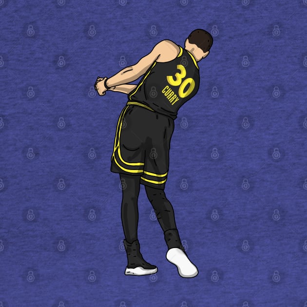 Steph Curry Golf Celebration Back by Luna Illustration